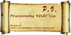 Pruzsinszky Vitália névjegykártya